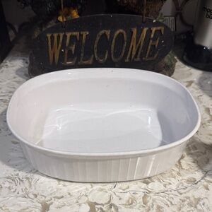 Elegant White Ceramic Baking Dish 11L 8.5W 3T
